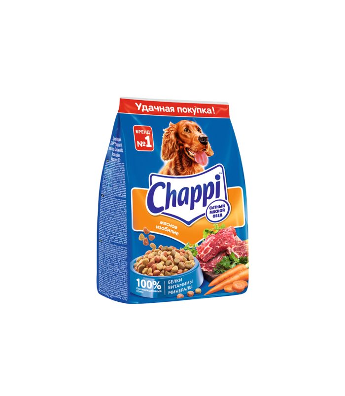 01 Chappi dry dog food, hearty meat lunch