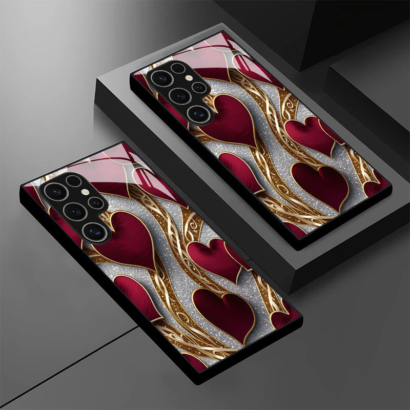 Red Heart Pattern Hard Case for Samsung - 图片 4