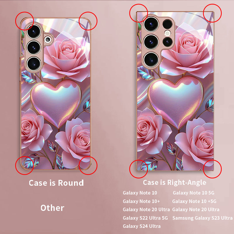 Pink Rose Heart Pattern Hard Case for Samsung - 图片 3