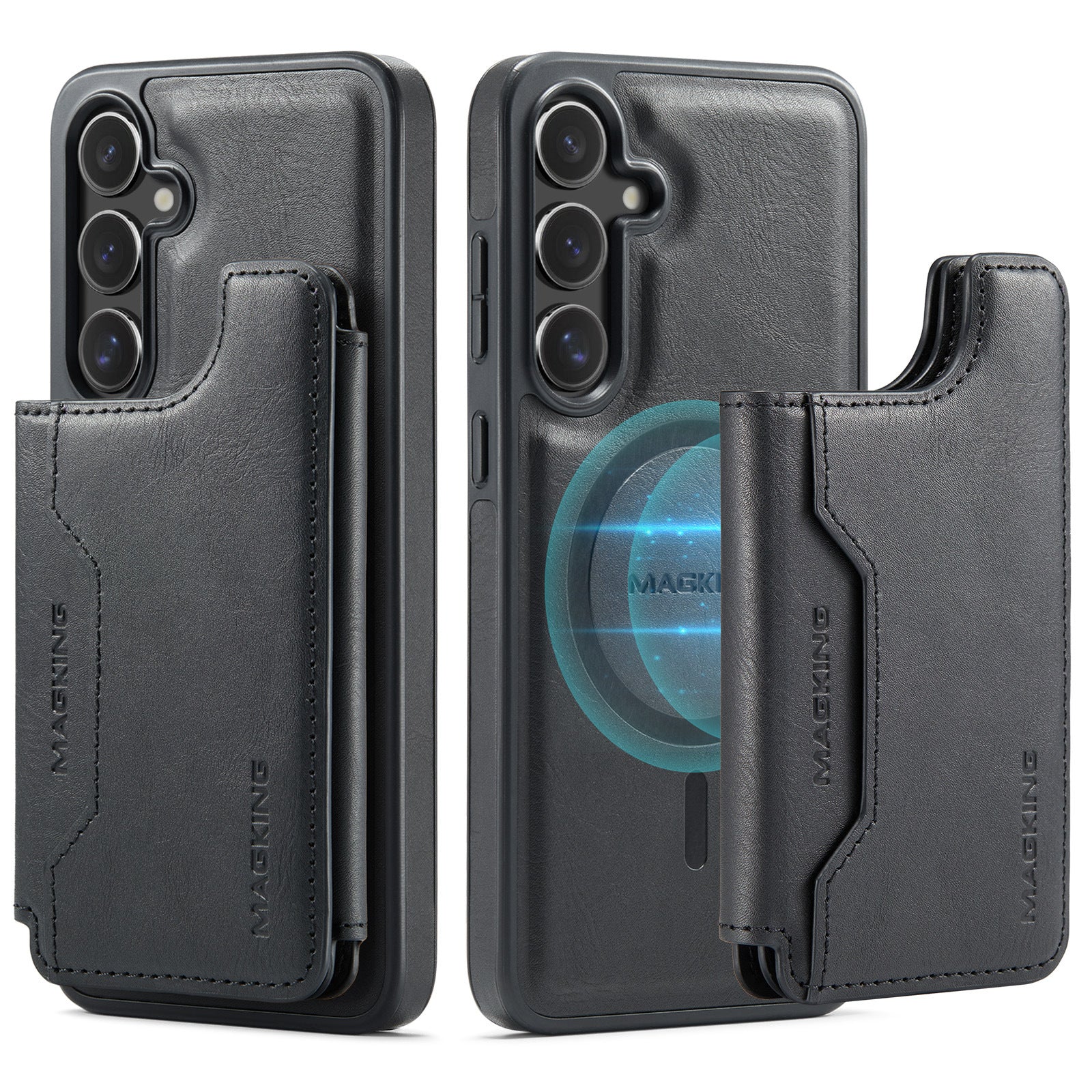 2 in 1 Magnetic Leather Wallet Case for Samsung - 图片 6