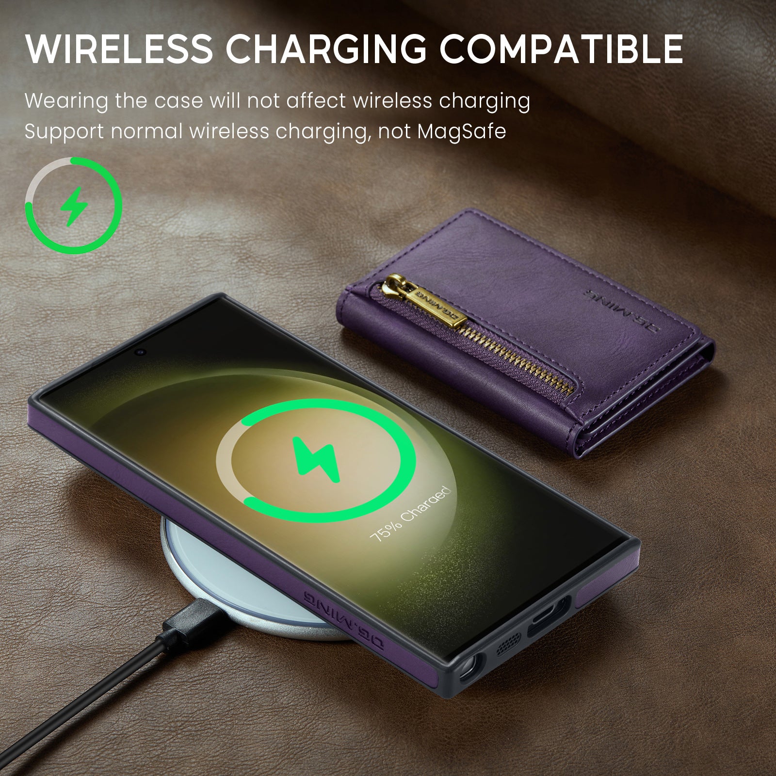 2 in 1 Magnetic Leather Wallet Case for Samsung - 图片 2