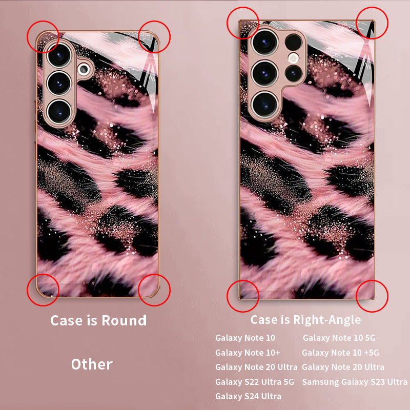Pink Black Leopard-Print Hard Case for Samsung - 图片 2