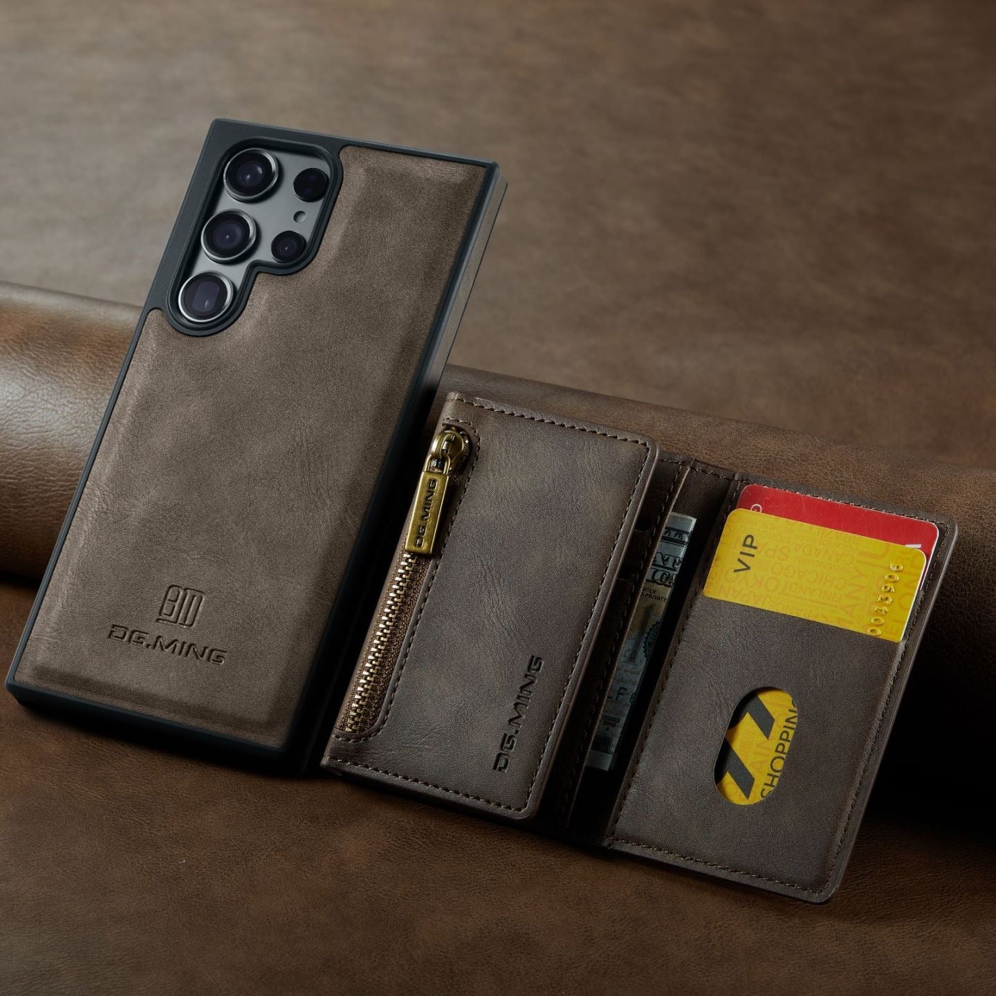 2 in 1 Magnetic Leather Wallet Case for Samsung - 图片 11