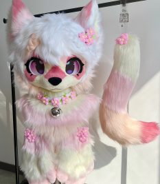 Colorful Kitten Kemono Head Fursuit(Gift Handpaws+Tail)