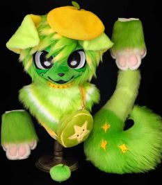 Apple Puppy Kemono Head Fursuit(Gift Handpaws+Tail)